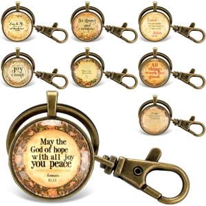 16pcs Bible Verse Keychain Bulk - Religious Christian Keychains with Inspirational Scripture Quotes, Spiritual Gifts for Men Women