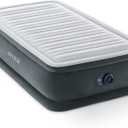 Intex 67765ED Dura-Beam Deluxe Comfort-Plush Mid-Rise Air Mattress : Fiber-Tech  Twin Size  Built-in Electric Pump  13in Bed Height  300lb Weight Capacity (Grey)