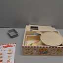 Wooden Pizza Toy - 48 PCS Montessori Pretend Play Food for Ages 3+, Educational Learning Toy Wooden Playset with Bake Oven, Christmas Birthday Gift for 3 4 5 6 Year Old