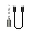 PowerPal USB-C Cable, 60W Fast Charging, 0.65ft Keychain Design, Zinc Alloy Connector, Charging Cables for 1Phone17/16/15 Series, Samsung Galaxy Series, Google Pixel (Dual Black Pack)
