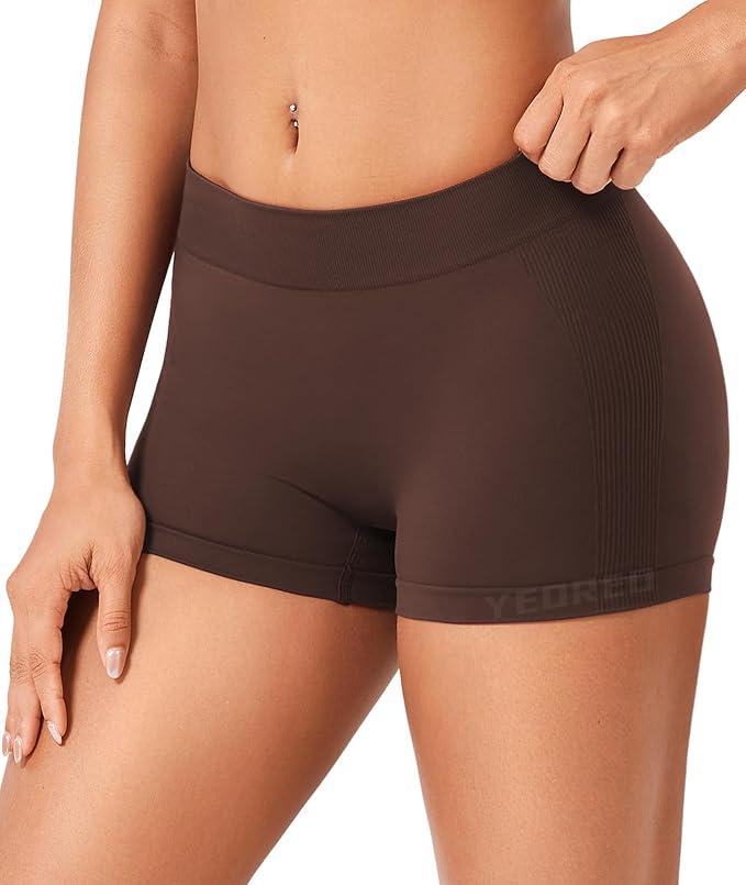 Women Workout Booty Shorts Low Rise 2.5" Impact Scrunch Lifting Biker Gym Hot Shorts Spandex for Yoga Running, S