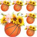 Cinnvoice 6 Pcs Wooden Centerpieces for Tables Baby Shower Decorations Tabletop Boxes Party Favor for Birthday Baby Shower Wedding Garden Tea Party(Basketball)