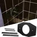 One Hole Shower Valve Remodel Cover Plate Compatible with Moen & Delta Bathtub Shower Valves, Replacement for 2 or 3 Handle Shower Renovation Cover Plate Matte Black, D502-62 (1 Pack)