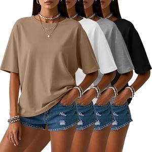 Neer 1Pack Women's Half Sleeve Top Elbow Length T Shirt Oversized Round Neck Cotton Tee Summer Casual Tops XL