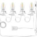 Christmas Village Lights with 4 Led Light Bulb, LED Light Bulb C7 Cord Clip Lights Christmas Halloween Cabin,Pumpkins,Outdoor Atmosphere Decoration, Holiday Craft Decorations