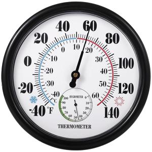Joyibay Indoor Outdoor Thermometers Hygrometer,10 Inch Outdoor Barometer for Patio, No Battery Large Outside Thermometer, Large Numbers Thermometers, Wall Hygrometer