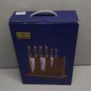 HOSHANHO 7 Pieces Kitchen Knife Set, Japanese High Carbon Stainless Steel Magnetic Knife Block Set, Ultra Sharp Chef Knives Sets with Ergonomic Pakkawood Handle