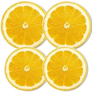 Round Gas Stove Burner Covers Set of 4,Funny Yellow Lemon Print Electric Stove Burner Covers,8 Inches and 10 Inches, Metal Stove Top Cover Cooktop Decorative