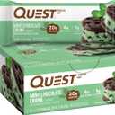 Quest Nutrition Mint Chocolate Chunk Protein Bars, 20g Protein, 1g Sugar, 4g Net Carb, Gluten Free, Keto Friendly, 12 Count (BBD: 05/22/26)