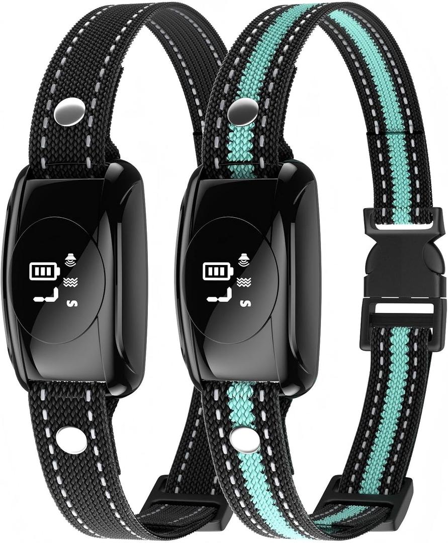 Bark Collar, 2 Pack Dog Bark Collar for Medium Large Dogs 15-120Lbs | No Shock Bark Collar with Beep Vibration & 7 Adjustable Sensitivity, IPX7 Waterproof Rechargeable Anti Bark Collar