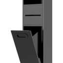 SUPERFLO 4 Gallon Bathroom Trash Can Tilt Out Trash Bin Cabinet, Hidden Trash Can Cabinet Recessed Wall Mounted Stainless Steel with Toilet Paper Holder for Bathroom/Bedroom/Office Renovation, Black 8x26inch