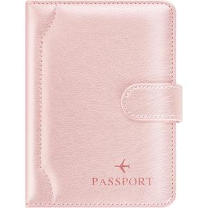 Herain Passport Holder for Travel, Passport Cover Wallet Case Women Men Travel Cruise Essentials, RFID Passport Book Holders Travels Gifts Must Haves Accessories (D-magnetic clasp-rose gold)