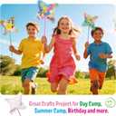 24 Pack DIY Pinwheels Craft for Kids - Summer Spring Crafts for Kids 3-5, 4-6, 4-8 - Fun & Easy Assembly, Bulk STEM Educational Activity for Mother Day, Classroom, Birthday, Party Favor
