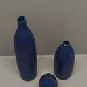 Matte Blue Vase Set Navy Blue Decor Coastal Decor Vases for Kitchen Island Living Room Office Table Fireplace Mantle Decorations & Bathroom Shelf Decor Centerpiece Table Decorations Ceramic