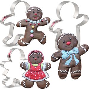 LILIAO Gingerbread Man Cookie Cutter 3-Pc Set Winter Christmas
