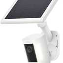 Universal 2-in-1 Wall Mount for Solar Panel & Camera-Compatible with Ring Stick Up Cam/Spotlight Cam/Plus/Pro(Battery), Blink, Arlo, Eufy, Wyze-Adjustable Solar Panel Mount with 360° Rotation White