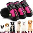 Hcpet Dog Shoes, Dog Boots for Small Dogs, Waterproof Medium Dog Booties Paw Protector for Summer Hot Pavement, Winter Snowy Day, Outdoor Walking, Indoor Hardfloors Anti Slip Sole Pink Size 5 (#5 (width 2.36 inch) for 40-58 lbs)