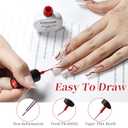 3 x JODSONE Red Swirl Nail Art Liner Gel Polish,10ml Classic Color 3D Nail Art Pens Effect Nail Print Design with Thin Brush for French Tips Manicure Painting DIY at Home - LB03