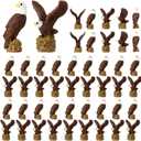 50 Pcs Mini Resin Bald Eagle Tiny Small Patriotic Bald Eagle Figurine Miniature Garden Decor for 4th of July American 250th Anniversary Veterans' Day Office Home Cake Topper Decor Gift (Mixed Style)