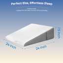 Wedge Pillow, Wedge Pillow for Acid Reflux, Back Pain Relief, Cooling Memory Foam Top, Bed Wedge Pillows for Headboard, Sleeping, Snoring, Back Support, After Surgery. 24*24*7.5inch wedge pillow