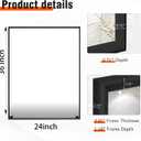 Bathroom Mirror, 24X36 Inch Matte Black Framed Mirror, Rectangular Wall Mirror, Vanity Mirror Wall Mounted, Anti-Rust, Tempered Glass, Hangs Horizontally or Vertically