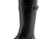 DREAM PAIRS Girls Knee High Buckle Fashion Riding Boots Little Kid/Big Kid (All Black). Size: 1 Little Kid