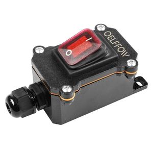 OELFFOW Waterproof On Off Toggle Switch with Red Light Rocker Button Inline Cord Switch DPST AC/DC 20A-125V, 16A-250V, 30A-24V, 35A-12V, IP66