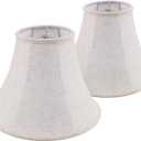 Bell LampShade 6x13x9.3 inch Set of 2, Replacement Lamp Shade for Table Lamp and Floor Lamp, Fabric Linen,Foldable lampshade (Beige-Linen1)