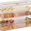 4-layer Food Storage Container, Deviled Egg Containers with Lid Airtight Cookie Containers Large Cookie Box Stackable Snack Container for Biscuits Fruit Dumplings Vegetables Meat