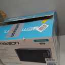 Emerson MW7302B Compact Countertop Microwave Oven with Touch Control, LED Display, 700W, 10 Power Levels, 6 Auto Menus, Glass Turntable and Child Safe Lock, 0.7 Cu., Ft. Black