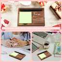 CINRLLA Wooden Sticky Note Holder & Pen Dispenser, 6.5 x 4.7 inches, Green, 1 Count