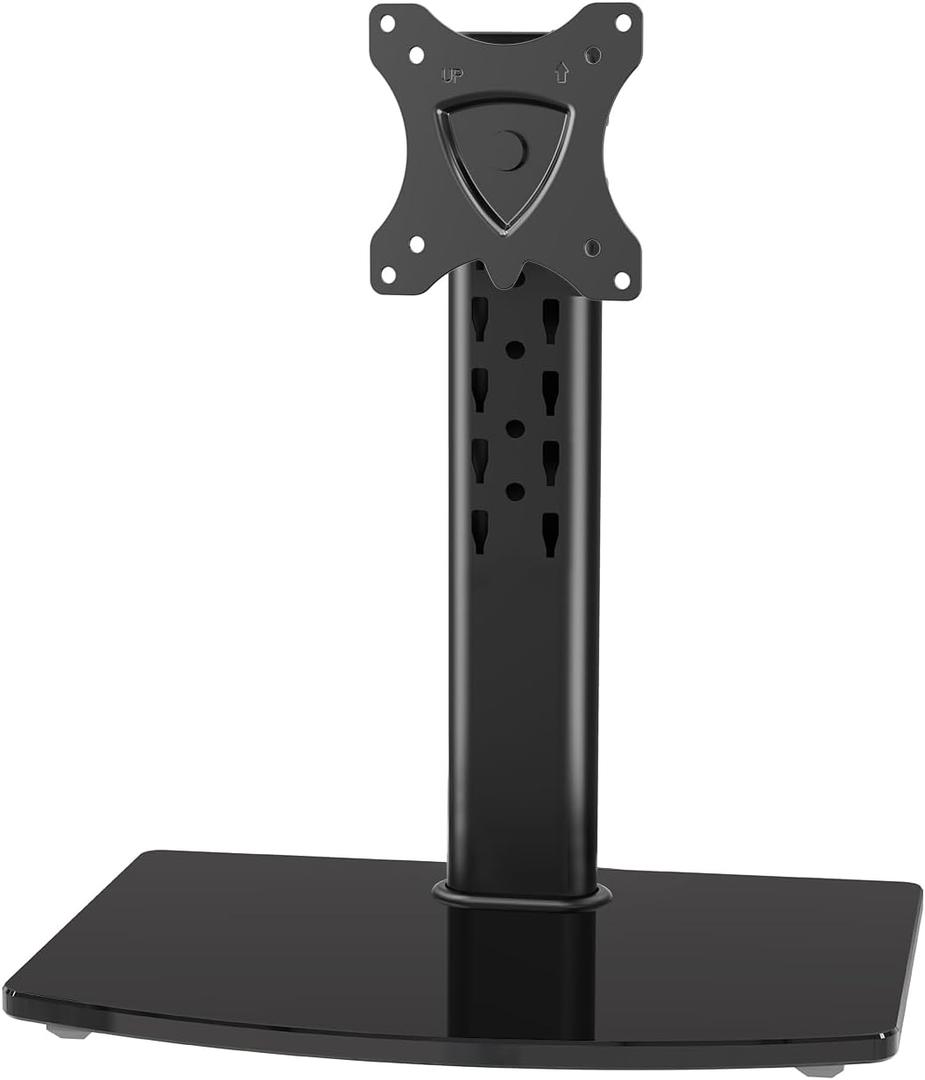 MOUNT PRO Single Monitor Stand Fits Max 32 inch Screen, Free-Standing Computer Desk Stand, Display Mount with Height Adjustable, Swivel, Tilt, Rotation, VESA Monitor Stand 100x100 (Black)