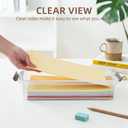 Citylife 3 PCS Plastic Storage Bins with Latching Lids Portable Project Case Clear File Box Stackable Storage Containers for Organizing A4 Paper, Photo, Document, Scrapbook