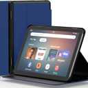 All-New Fire HD 8 & 8 Plus Tablet Case(12th/10th Generation, 2024/2022/2020), SHREBORN Multi-Gear Adjustable Stand Tablet Covers with Auto Wake/Sleep,Incompatible with iPad Alcatel TCL-Navy Blue
