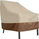 Patio Chair Covers Waterproof Outdoor Furniture Covers 1 Pack Heavy Duty 600D Deep Seated Patio Lounge Chair Cover for All Weathers Veranda Lawn Backyard, Khaki & Brown, 35"X38"X31"