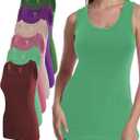 SUMONA Women Tank Tops Ribbed Rib A-Shirts Basic Sleeveless Tanks Top (XL, 6 Pack Assorted (EF))