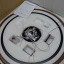 Modern LED Chandelier Circular Farmhouse Red Walnut Color, Dimmable LED Pendant Light with Remote Ring Chandelier Dining Room Light Fixtures for Kitchen Island Living Room Entryway, D23.6