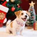 Christmas Dog Collar with Bow Tie, Pink Christmas Tree Collars for Dogs, Adjustable Pet Collar with Cute Xmas Tree Pendant, Winter Dog Accessories for Small Medium Large Dogs M