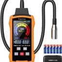 Natural Gas Detector with 18-Inch Gooseneck, Gas Leak Detector for Home, Gas Sniffer with Temp/Humidity, Audible & Visual Alarm, Locating The Source Like Propane Methane for RV (Includes Battery x6)
