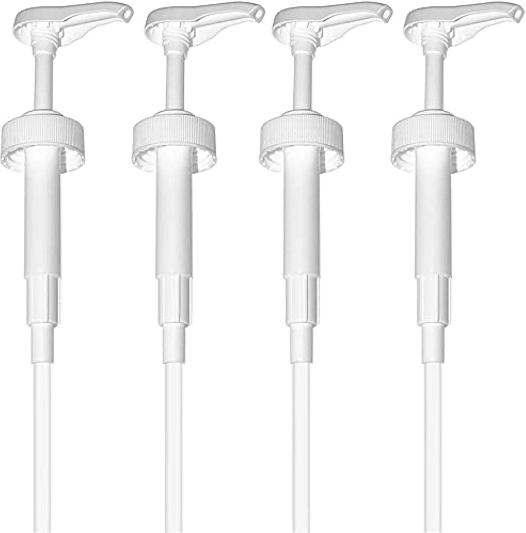 Gallon Pump Dispenser - for Plastic or Glass Bottles  Heavy-Duty Leak Proof for Commercial and Household Use - Plastic Pump for 1 Gallon Jug  Non-BPA Plastic (Pack of 4)
