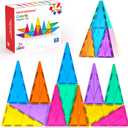 Magnetic Tiles Building Block Set: 16PCS Isosceles Triangle Expansion Pack Construction Building Blocks, Starter Set for Kids Ages 3+ (Nf-t16)