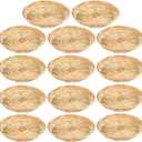 GNIEMCKIN 14 PCS 9.8 inch Bamboo Paper Plate Holder, Hand Weave wicker plate holders for Parties, Picnic, and Barbecue, Reusable