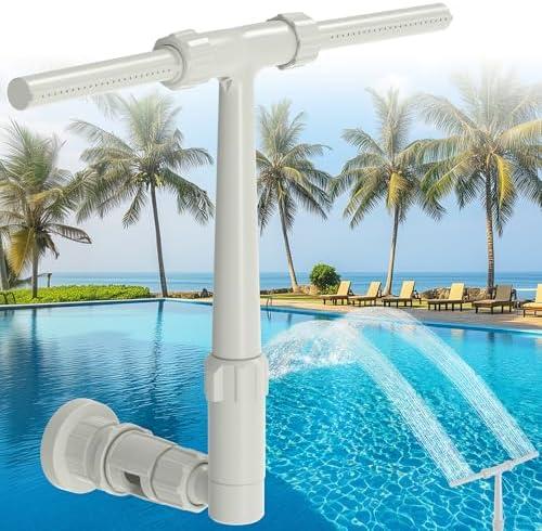 Dual Spray Pool Fountain, 10-20°F Cooler Water for Above/In-Ground Pools, Dual Spray Waterfall Sprinkler Fountain, Adjustable Waterfall Cooling and Relaxation