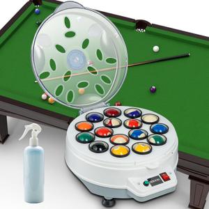 Pool Ball Cleaner Pool Ball Polishing Cleaning Machine Billiard Ball Cleaner Electronic Pool Balls Polishing for 16 Billiard and Snooker Balls 110V 180V, 47*47*31 cm