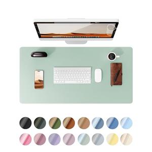 YSAGi Leather Desk Protector, Office Mat, Large Mouse Mat, Non-Slip PU Leather Blotter, Laptop Desk Pad, Waterproof Writing Pad for Office and Home (Pale Green, 31.6" x 16.8") YSAGi Leather Desk Protector, Office Mat, Large Mouse Mat, Non-Slip PU Leather Blotter, Laptop Desk Pad, Waterproof Writing Pad for Office and Home (Pale Green, 31.6" x 16.8")