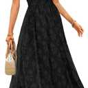 CzzzyL Women's Nursing Boho Floral Dress Flowy Casual V Neck Short Sleeve Wedding Guest with Pockets (S)