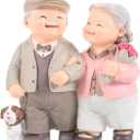 Grandparents Couples Statue Elderly Couple 50th Anniversary Golden Marriage s Old Married Figurine Wedding Figurines Parents Figure Ornaments