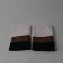 JASEN Set of 2 Faux Leather Pillow Cover 12x20, Black and White Decorative Throw Pillow Covers Brown Modern Stripe Accent Cushion Cover Couch Bed Sofa