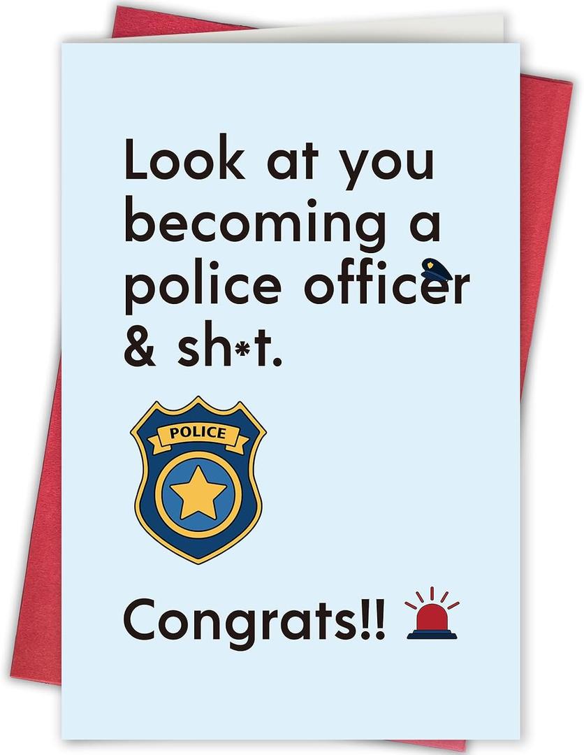 Funny Police Graduation Card, Congrats Graduation Gift for New Police Officer, Hilarious Graduation Card for Police Academy Graduates, Look at You Becoming a Police Officer