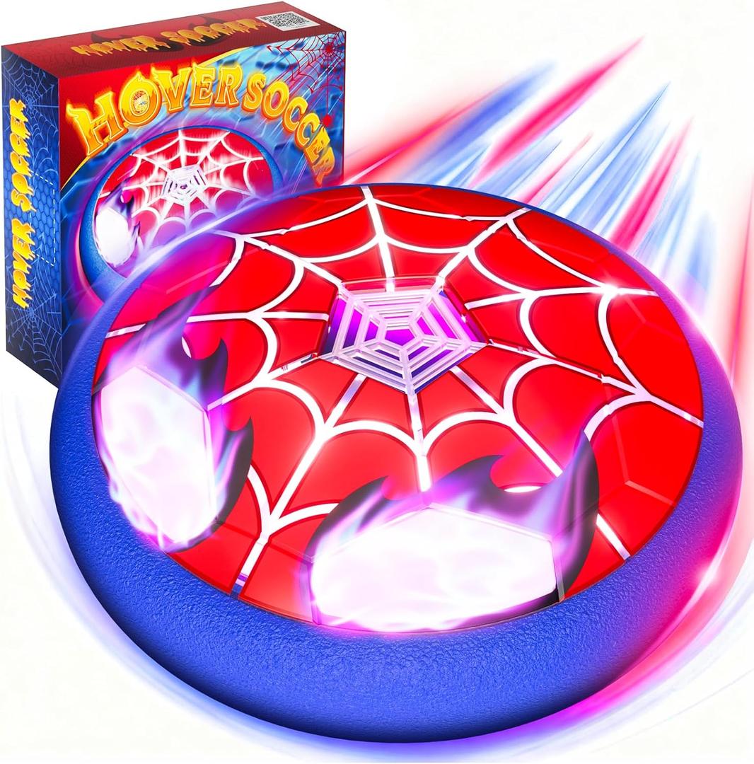 Light Up Hover Soccer Ball for Kids,Glowing Web Design & LED Eyes Air Floating Soccer Toys,Indoor Games with Soft Foam Bumper,Fun Sports Games for Boys Girls Age 3 4 5 6 7 8 9 10 11 12, Birthday Gifts
